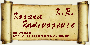 Kosara Radivojević vizit kartica